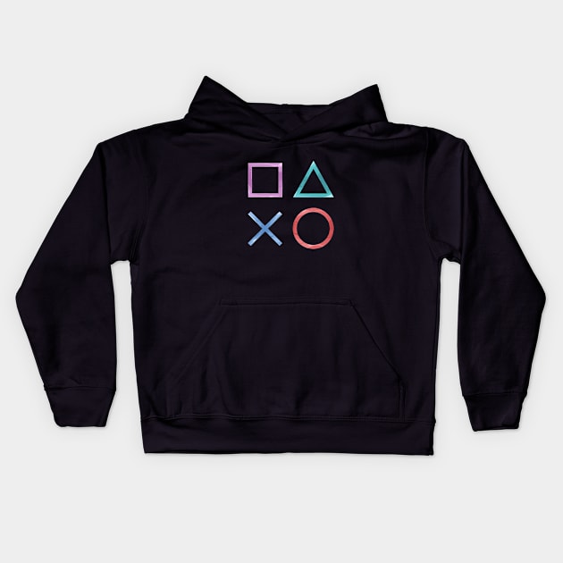 Playstation Symbols Kids Hoodie by nabakumov